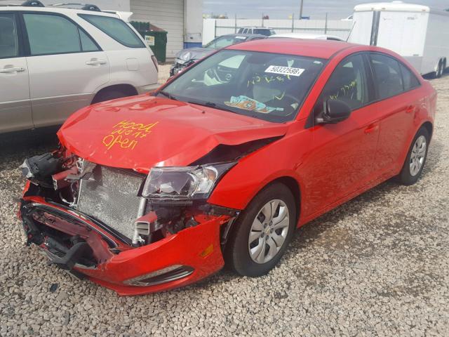 1G1PA5SH2F7129863 - 2015 CHEVROLET CRUZE LS RED photo 2