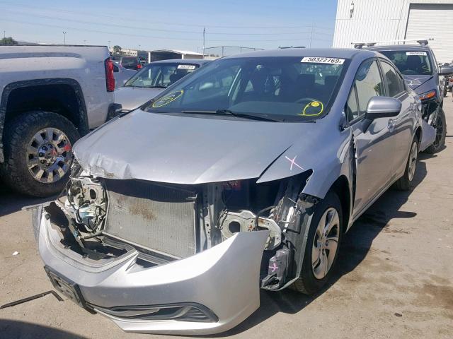 19XFB2F5XEE225267 - 2014 HONDA CIVIC LX SILVER photo 2