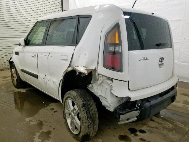 KNDJT2A27A7162756 - 2010 KIA SOUL WHITE photo 3