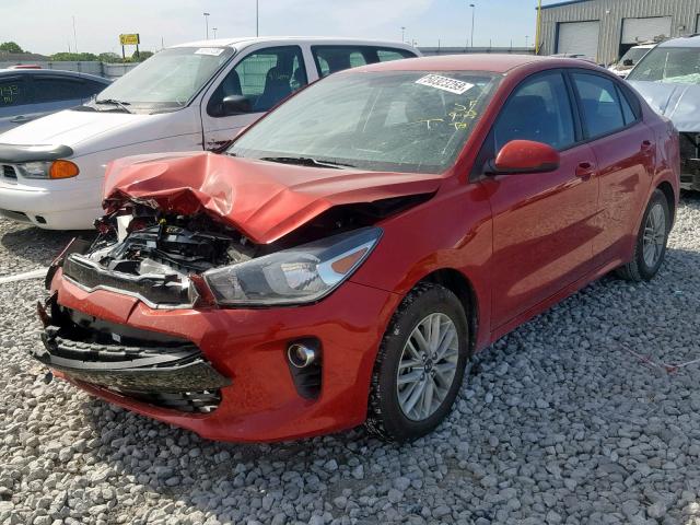 3KPA34AB4JE059368 - 2018 KIA RIO EX RED photo 2