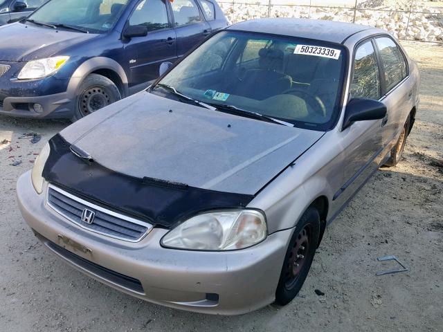 1HGEJ6627YL012656 - 2000 HONDA CIVIC DX SILVER photo 2