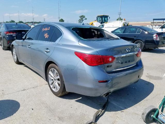 JN1BV7AP0FM337562 - 2015 INFINITI Q50 BASE BLUE photo 3