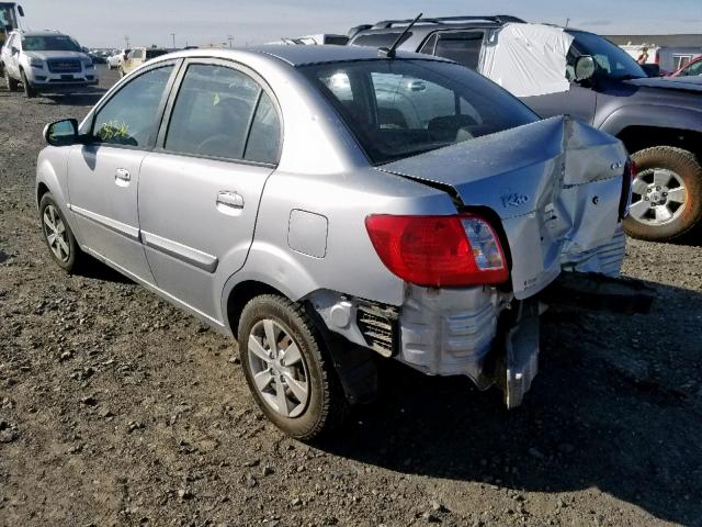 KNADH4A34A6650567 - 2010 KIA RIO LX SILVER photo 3