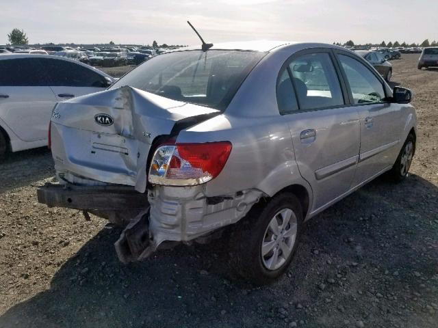 KNADH4A34A6650567 - 2010 KIA RIO LX SILVER photo 4