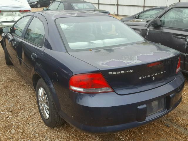 1C3EL46R02N229993 - 2002 CHRYSLER SEBRING LX BLUE photo 3