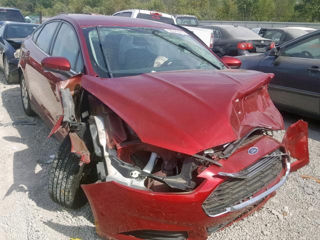 3FA6P0G79ER352421 - 2014 FORD FUSION S RED photo 1