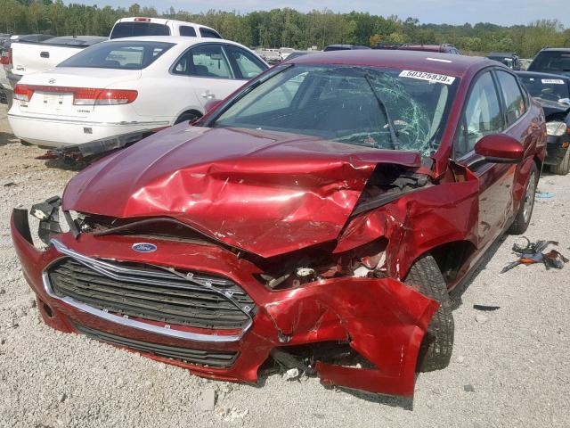 3FA6P0G79ER352421 - 2014 FORD FUSION S RED photo 2