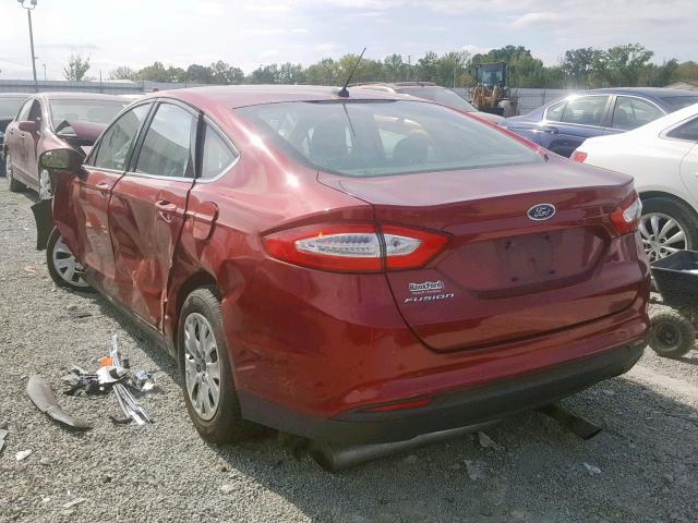 3FA6P0G79ER352421 - 2014 FORD FUSION S RED photo 3