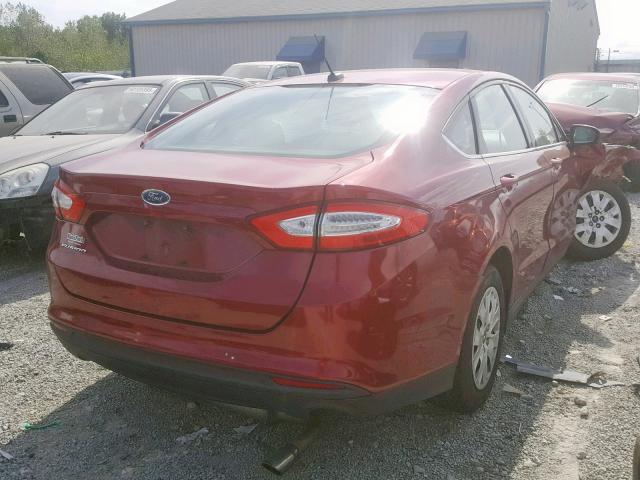 3FA6P0G79ER352421 - 2014 FORD FUSION S RED photo 4