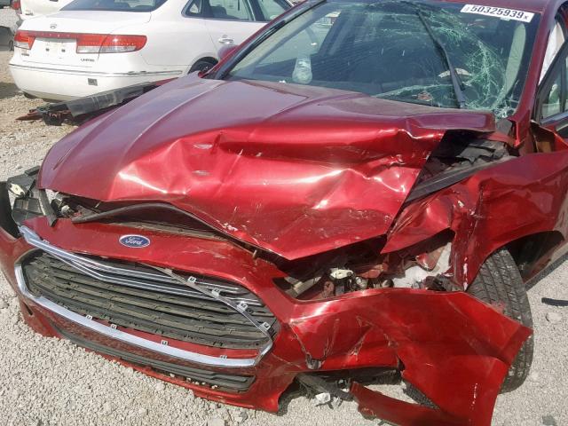 3FA6P0G79ER352421 - 2014 FORD FUSION S RED photo 7