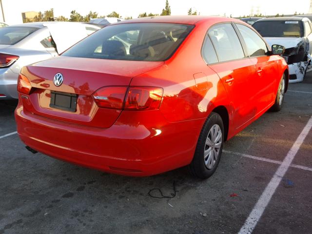 3VW2K7AJ3CM473330 - 2012 VOLKSWAGEN JETTA BASE Կարմիր լուսանկար 4