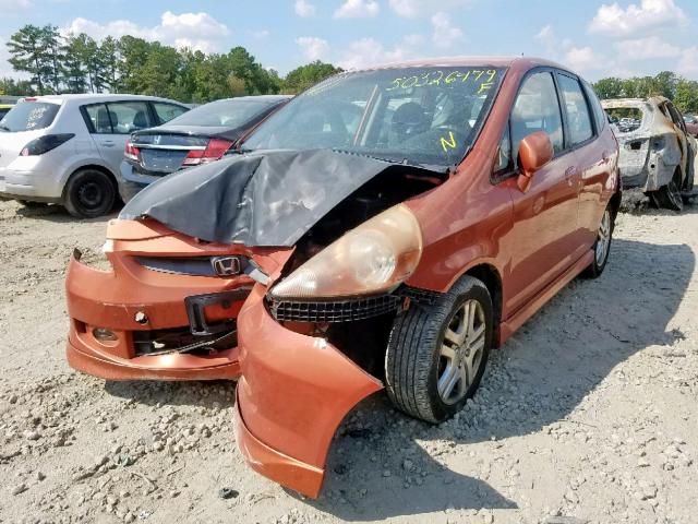 JHMGD38618S036484 - 2008 HONDA FIT SPORT ORANGE photo 2