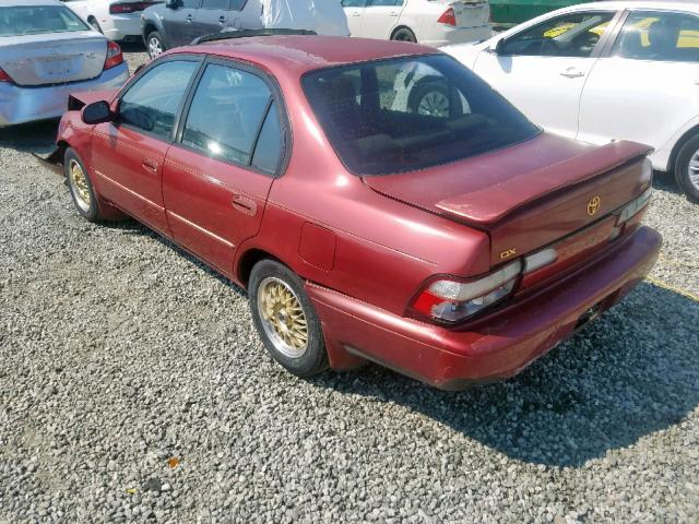 1NXBB02E0VZ587601 - 1997 TOYOTA COROLLA DX BURGUNDY photo 3