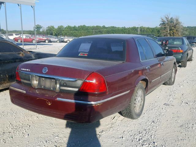 2MEFM75V77X637277 - 2007 MERCURY GRAND MARQ MAROON photo 4