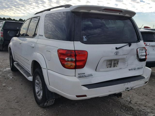 5TDBT48A94S230790 - 2004 TOYOTA SEQUOIA LI WHITE photo 3