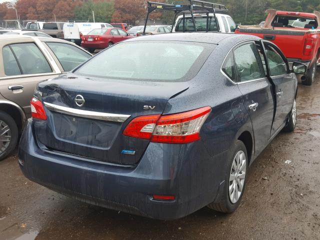 3N1AB7AP9EL676267 - 2014 NISSAN SENTRA S BLUE photo 4