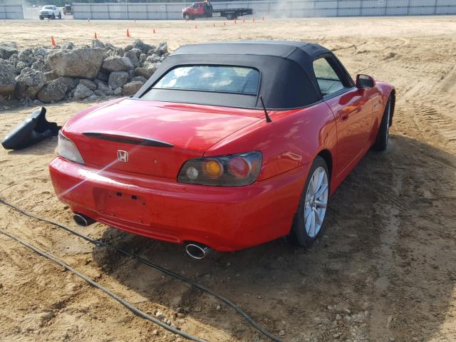 JHMAP21427S004058 - 2007 HONDA S2000 RED photo 4