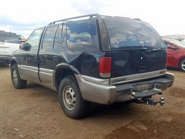 1GKDT13W712176293 - 2001 GMC JIMMY BLACK photo 3