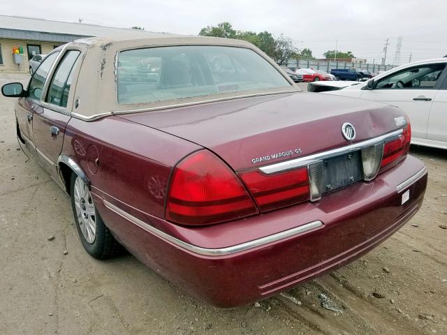 2MEFM74W64X696651 - 2004 MERCURY GRAND MARQ MAROON photo 3