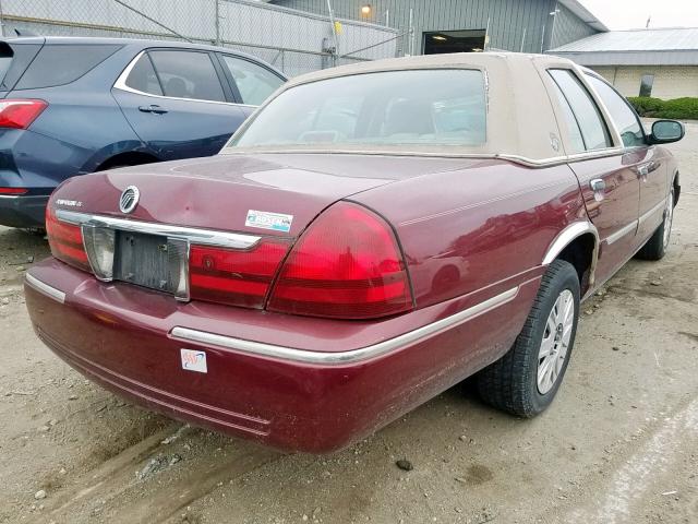 2MEFM74W64X696651 - 2004 MERCURY GRAND MARQ MAROON photo 4