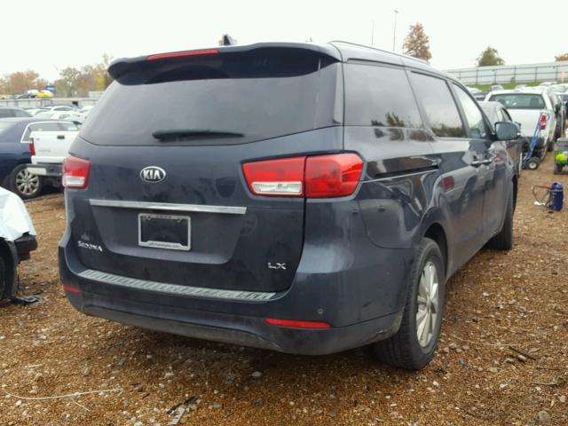 KNDMB5C1XG6215065 - 2016 KIA SEDONA LX BLUE photo 4