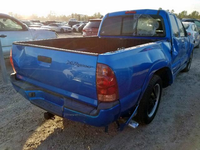 5TETU22N26Z253433 - 2006 TOYOTA TACOMA X-R BLUE photo 4