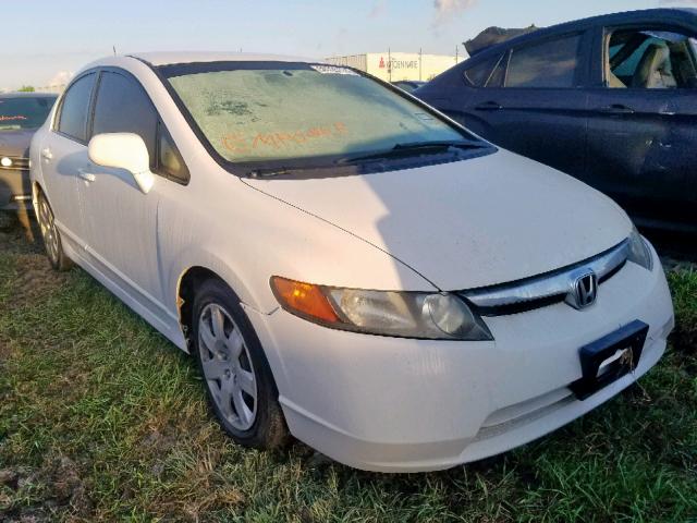 1HGFA165X7L083107 - 2007 HONDA CIVIC LX WHITE photo 1