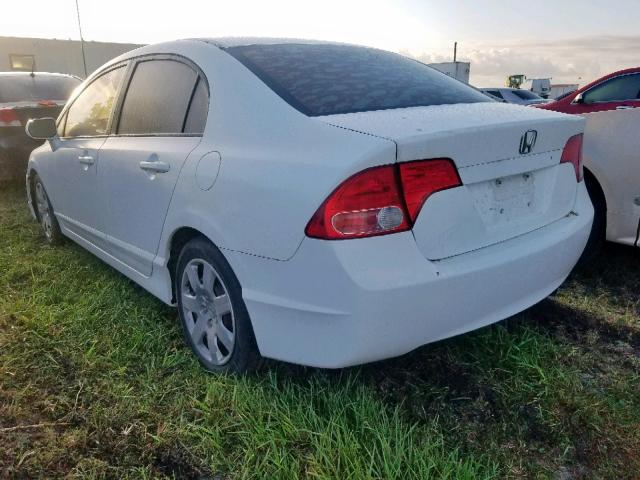 1HGFA165X7L083107 - 2007 HONDA CIVIC LX WHITE photo 3