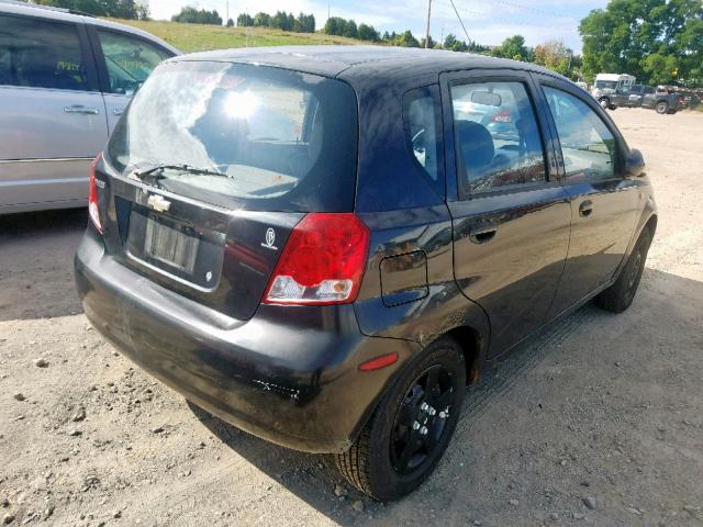 KL1TD62615B375436 - 2005 CHEVROLET AVEO BASE შავი ფოტო 4