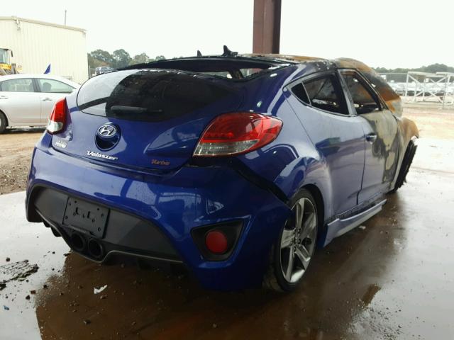 KMHTC6AE1DU177605 - 2013 HYUNDAI VELOSTER T BLUE photo 4