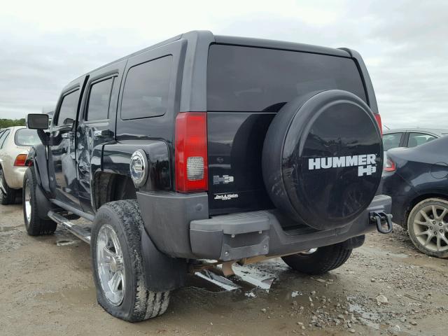 5GTEN13E098160777 - 2009 HUMMER H3 BLACK photo 3