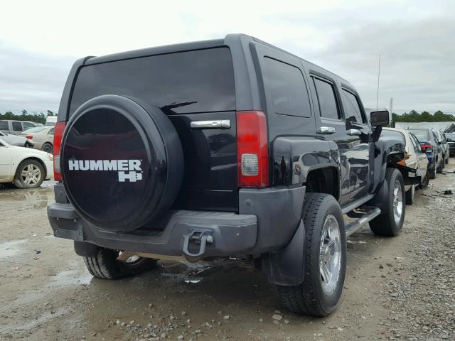 5GTEN13E098160777 - 2009 HUMMER H3 BLACK photo 4