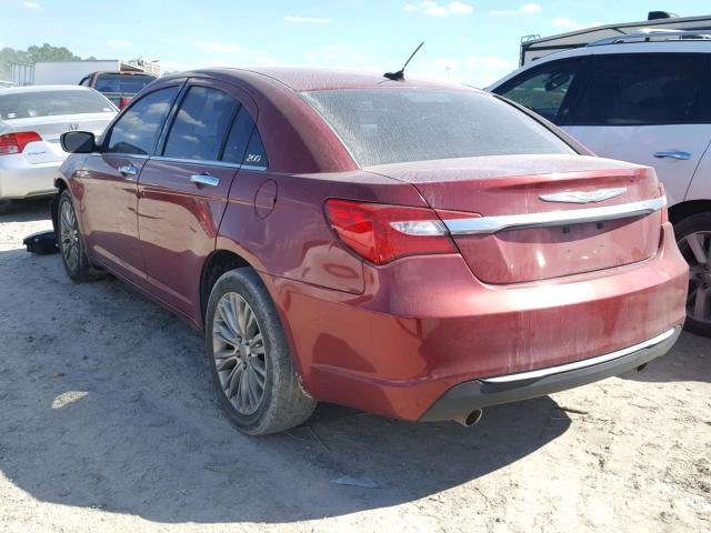 1C3CCBCG9CN307719 - 2012 CHRYSLER 200 LIMITE MAROON photo 3