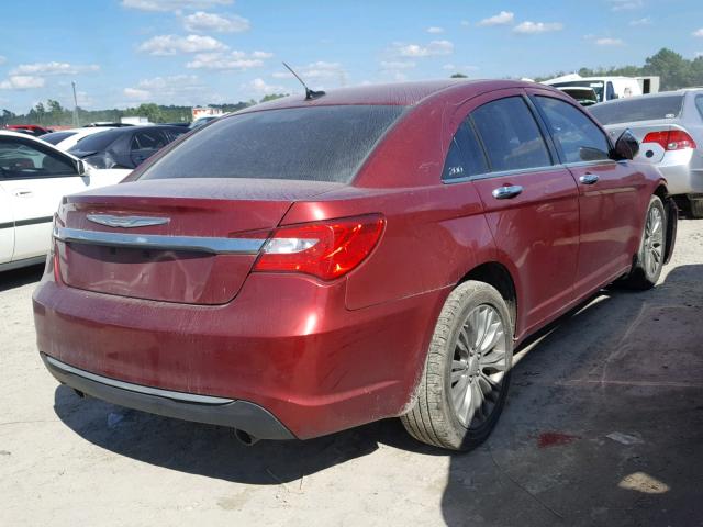 1C3CCBCG9CN307719 - 2012 CHRYSLER 200 LIMITE MAROON photo 4