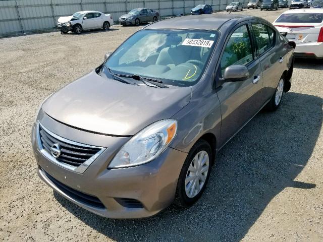 3N1CN7AP6EL800821 - 2014 NISSAN VERSA S GRAY photo 2