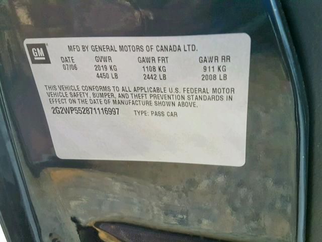 2G2WP552871116997 - 2007 PONTIAC GRAND PRIX BLACK photo 10