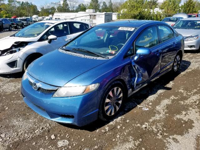 2HGFA16819H345445 - 2009 HONDA CIVIC EX BLUE photo 2