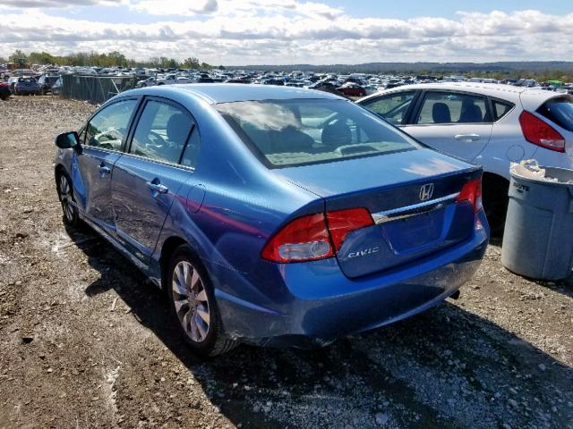 2HGFA16819H345445 - 2009 HONDA CIVIC EX BLUE photo 3