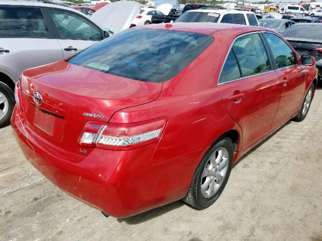 4T4BF3EK5BR152131 - 2011 TOYOTA CAMRY BASE RED photo 4