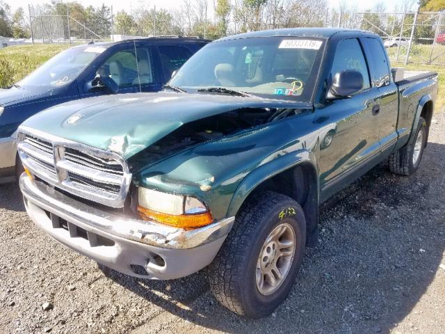 1B7GG22N81S329243 - 2001 DODGE DAKOTA GREEN photo 2