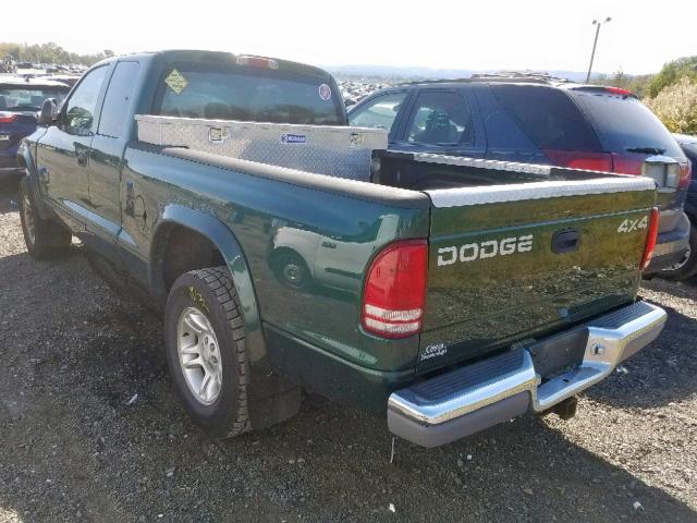 1B7GG22N81S329243 - 2001 DODGE DAKOTA GREEN photo 3