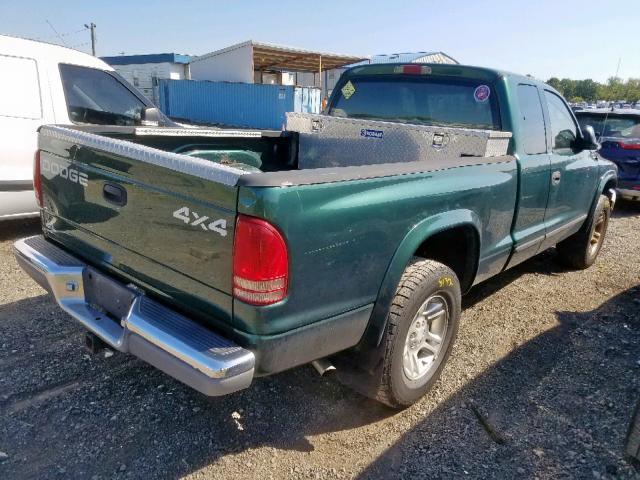 1B7GG22N81S329243 - 2001 DODGE DAKOTA GREEN photo 4