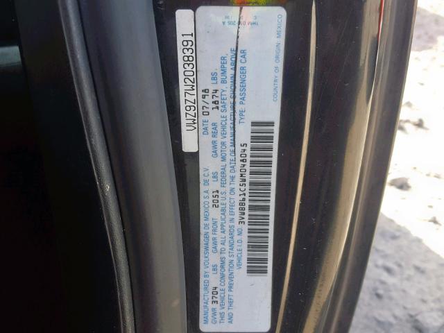 3VWBB61C5WM048045 - 1998 VOLKSWAGEN NEW BEETLE 黑色 照片 10