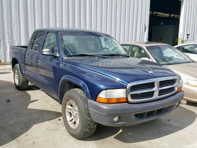 1D7HL38K44S774074 - 2004 DODGE DAKOTA QUA BLUE photo 1