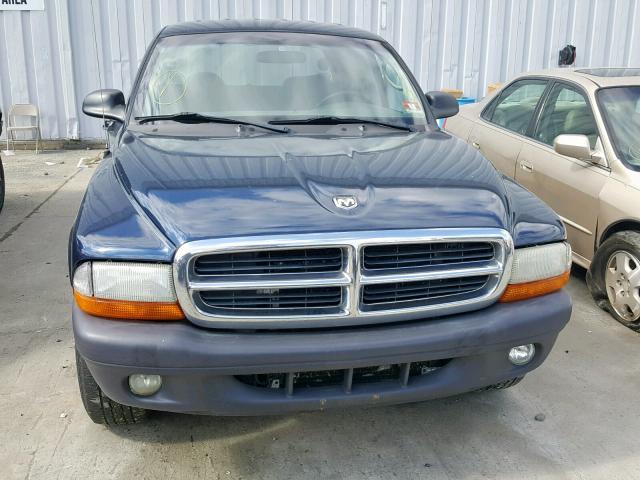 1D7HL38K44S774074 - 2004 DODGE DAKOTA QUA BLUE photo 9