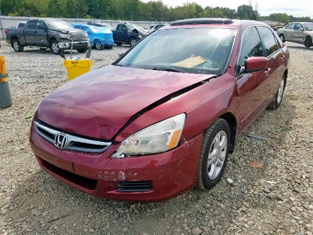 1HGCM56806A159021 - 2006 HONDA ACCORD EX BURGUNDY photo 2