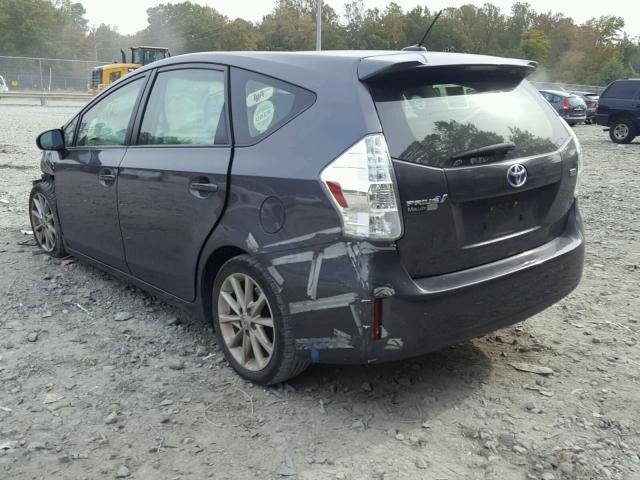 JTDZN3EU4D3187995 - 2013 TOYOTA PRIUS V GRAY photo 3