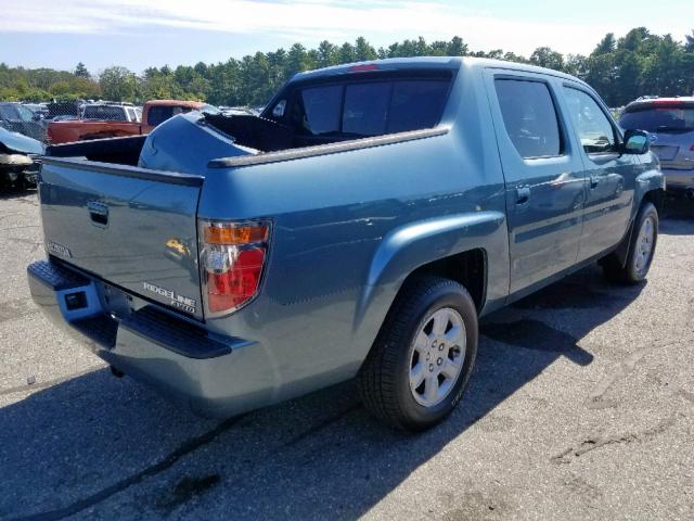 2HJYK16406H566138 - 2006 HONDA RIDGELINE BLUE photo 4