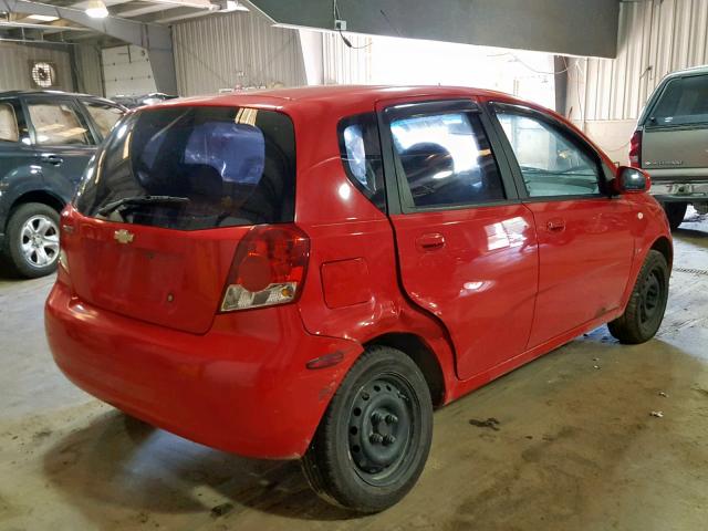 KL1TD66667B707982 - 2007 CHEVROLET AVEO BASE RED photo 4