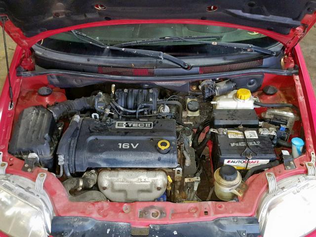 KL1TD66667B707982 - 2007 CHEVROLET AVEO BASE RED photo 7